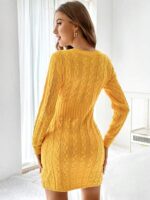 Rochie Scurta Tricotata Maika Galbena - imagine 2