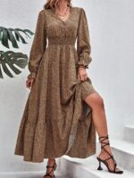 Rochie Lunga Tekla Maro Cu Imprimeu Dalmatian Negru - imagine 5