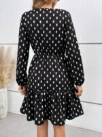 Rochie Scurta Daniela Neagra Cu Buline Albe - imagine 2