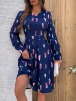 Rochie Scurta Nour Cu Pene Multicolore - imagine 3