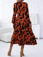Rochie Midi Manju Maro Cu Imprimeu Negru - imagine 2