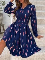 Rochie Scurta Nour Cu Pene Multicolore - imagine 4