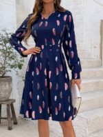 Rochie Scurta Nour Cu Pene Multicolore - imagine 5