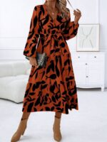 Rochie Midi Manju Maro Cu Imprimeu Negru
