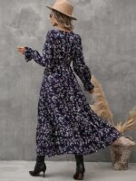 Rochie Lunga Mildred Bleumarin cu Model Alb - imagine 2