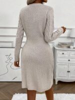 Rochie Midi Tricotata Eljas Bej - imagine 2
