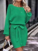 Rochie Scurta Tricotata Liane Verde