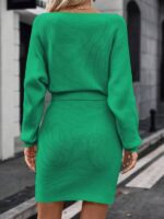 Rochie Scurta Tricotata Liane Verde - imagine 2