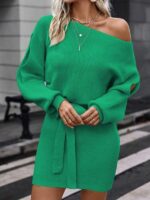 Rochie Scurta Tricotata Liane Verde - imagine 3