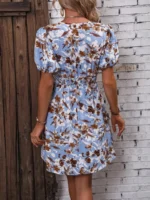Rochie Scurta Rimini Bleu Cu Model Floral - imagine 2