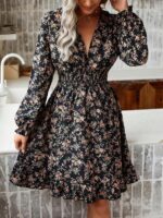 Rochie Scurta Scarlet Neagra Inflorata