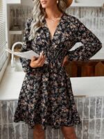 Rochie Scurta Scarlet Neagra Inflorata - imagine 4