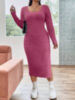 Rochie Lunga Polett Roz - Marimi Mari - imagine 4