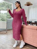 Rochie Lunga Polett Roz - Marimi Mari - imagine 5