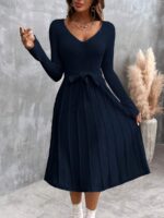 Rochie Midi Julieta Bleumarin Cu Cordon - imagine 5