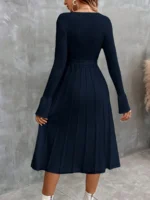 Rochie Midi Julieta Bleumarin Cu Cordon - imagine 2