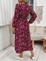 Rochie Lunga Florentina Grena Cu Imprimeu Multicolor - imagine 2