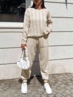Compleu Dama Tricotat Adriano Bej - imagine 3
