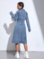 Rochie Midi Shani Din Denim Cu Nasturi - imagine 2