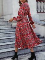 Rochie Midi Okena Rosie Cu Imprimeu Alb - Negru - imagine 2