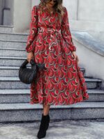 Rochie Midi Okena Rosie Cu Imprimeu Alb - Negru