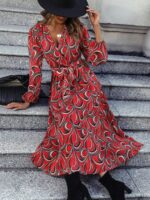 Rochie Midi Okena Rosie Cu Imprimeu Alb - Negru - imagine 5