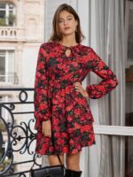 Rochie Scurta Didra Cu Model Floral Multicolor