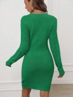 Rochie Scurta Tricotata Gustina Verde - imagine 2