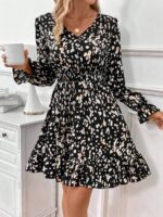 Rochie Scurta Ilaria Neagra Cu Imprimeu Multicolor - imagine 3