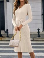 Rochie Midi Tricotata Susia Alba