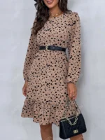 Rochie Lunga Elvan Corai Cu Imprimeu Negru - imagine 74