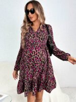 Rochie Scurta Gonda Roz Cu Imprimeu Multicolor - imagine 5