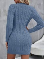 Rochie Scurta Tricotata Mintha Bleu - imagine 2