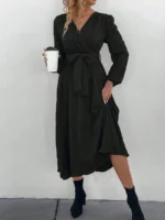 Rochie Lunga Elvan Corai Cu Imprimeu Negru - imagine 81