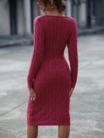 Rochie Midi Tricotata Maudy Roz Inchis - imagine 2