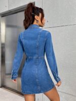 Rochie Scurta Debra Din Denim Cu Nasturi - imagine 2