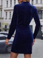 Rochie Scurta Gilla Bleumarin Catifea - imagine 2