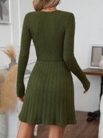 Rochie Midi Tricotata Basilia Khaki - imagine 2