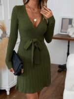 Rochie Midi Tricotata Basilia Khaki - imagine 4