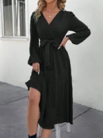 Rochie Lunga Elvan Corai Cu Imprimeu Negru - imagine 83