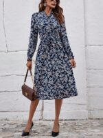 Rochie Lunga Elvan Corai Cu Imprimeu Negru - imagine 84