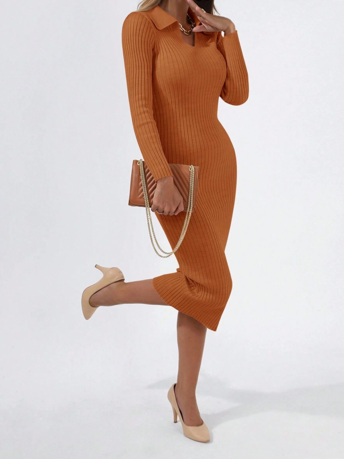 Rochie Midi Tricotata Anete Caramizie - imagine 1