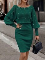 Rochie Scurta Tricotata Rosamaria Verde - imagine 4