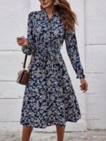 Rochie Lunga Elvan Corai Cu Imprimeu Negru - imagine 86