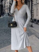 Rochie Midi Irisa Gri Deschis - imagine 3