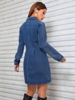 Rochie Scurta Marlisa Din Denim Cu Nasturi - imagine 2