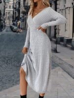Rochie Midi Irisa Gri Deschis - imagine 4