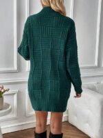 Rochie Scurta Tricotata Luthe Turcoaz - imagine 2