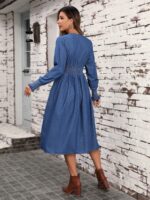 Rochie Midi Dezira Din Denim - imagine 2
