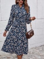 Rochie Lunga Elvan Corai Cu Imprimeu Negru - imagine 88